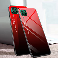 Silikon Schutzhülle Rahmen Tasche Hülle Spiegel Farbverlauf Regenbogen für Huawei Nova 6 SE Rot