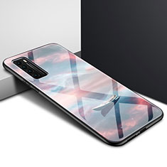 Silikon Schutzhülle Rahmen Tasche Hülle Spiegel Farbverlauf Regenbogen für Huawei Nova 7 5G Braun