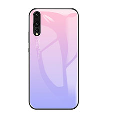 Silikon Schutzhülle Rahmen Tasche Hülle Spiegel Farbverlauf Regenbogen für Huawei P20 Pro Violett