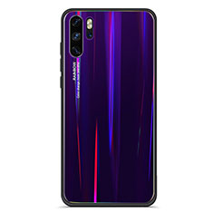 Silikon Schutzhülle Rahmen Tasche Hülle Spiegel Farbverlauf Regenbogen für Huawei P30 Pro New Edition Violett