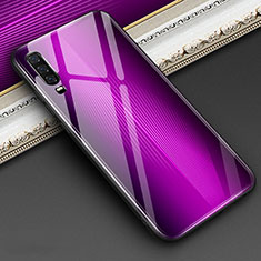 Silikon Schutzhülle Rahmen Tasche Hülle Spiegel Farbverlauf Regenbogen für Huawei P30 Violett