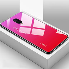 Silikon Schutzhülle Rahmen Tasche Hülle Spiegel Farbverlauf Regenbogen für OnePlus 6T Pink