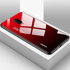 Silikon Schutzhülle Rahmen Tasche Hülle Spiegel Farbverlauf Regenbogen für OnePlus 6T Rot