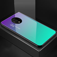 Silikon Schutzhülle Rahmen Tasche Hülle Spiegel Farbverlauf Regenbogen für OnePlus 7T Grün