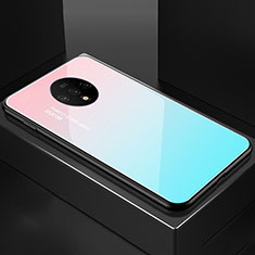 Silikon Schutzhülle Rahmen Tasche Hülle Spiegel Farbverlauf Regenbogen für OnePlus 7T Plusfarbig