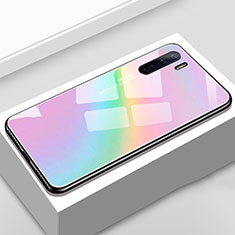Silikon Schutzhülle Rahmen Tasche Hülle Spiegel Farbverlauf Regenbogen für Oppo A91 Bunt