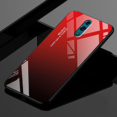 Silikon Schutzhülle Rahmen Tasche Hülle Spiegel Farbverlauf Regenbogen für Oppo Realme X Rot