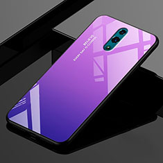 Silikon Schutzhülle Rahmen Tasche Hülle Spiegel Farbverlauf Regenbogen für Oppo Realme X Violett