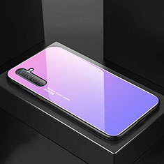 Silikon Schutzhülle Rahmen Tasche Hülle Spiegel Farbverlauf Regenbogen für Realme X2 Violett