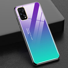 Silikon Schutzhülle Rahmen Tasche Hülle Spiegel Farbverlauf Regenbogen für Realme X7 5G Violett