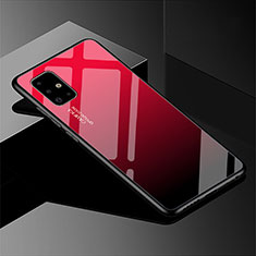 Silikon Schutzhülle Rahmen Tasche Hülle Spiegel Farbverlauf Regenbogen für Samsung Galaxy A51 5G Rot