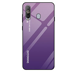 Silikon Schutzhülle Rahmen Tasche Hülle Spiegel Farbverlauf Regenbogen für Samsung Galaxy A8s SM-G8870 Violett