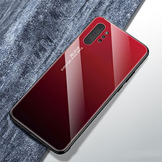 Silikon Schutzhülle Rahmen Tasche Hülle Spiegel Farbverlauf Regenbogen für Samsung Galaxy Note 10 Plus 5G Rot