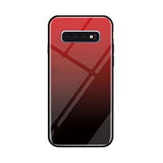 Silikon Schutzhülle Rahmen Tasche Hülle Spiegel Farbverlauf Regenbogen für Samsung Galaxy S10 Plus Rot