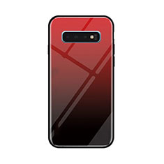Silikon Schutzhülle Rahmen Tasche Hülle Spiegel Farbverlauf Regenbogen für Samsung Galaxy S10 Rot