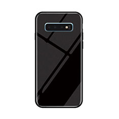 Silikon Schutzhülle Rahmen Tasche Hülle Spiegel Farbverlauf Regenbogen für Samsung Galaxy S10 Schwarz