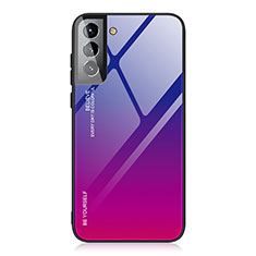 Silikon Schutzhülle Rahmen Tasche Hülle Spiegel Farbverlauf Regenbogen für Samsung Galaxy S21 5G Pink