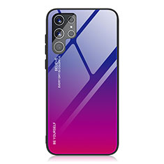 Silikon Schutzhülle Rahmen Tasche Hülle Spiegel Farbverlauf Regenbogen für Samsung Galaxy S21 Ultra 5G Pink