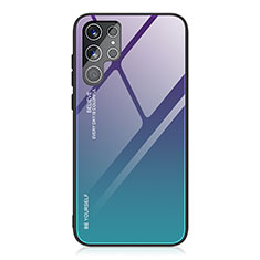 Silikon Schutzhülle Rahmen Tasche Hülle Spiegel Farbverlauf Regenbogen für Samsung Galaxy S21 Ultra 5G Violett