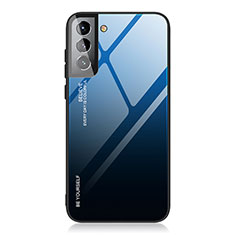 Silikon Schutzhülle Rahmen Tasche Hülle Spiegel Farbverlauf Regenbogen für Samsung Galaxy S23 Plus 5G Blau