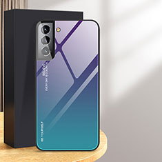 Silikon Schutzhülle Rahmen Tasche Hülle Spiegel Farbverlauf Regenbogen für Samsung Galaxy S24 5G Violett