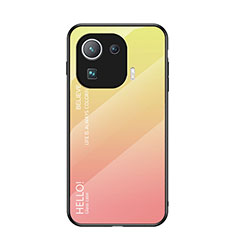 Silikon Schutzhülle Rahmen Tasche Hülle Spiegel Farbverlauf Regenbogen für Xiaomi Mi 11 Pro 5G Orange