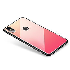 Silikon Schutzhülle Rahmen Tasche Hülle Spiegel Farbverlauf Regenbogen für Xiaomi Mi 8 Pink