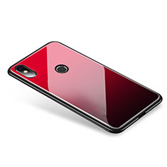 Silikon Schutzhülle Rahmen Tasche Hülle Spiegel Farbverlauf Regenbogen für Xiaomi Mi 8 Rot