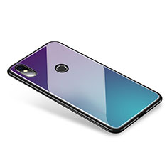 Silikon Schutzhülle Rahmen Tasche Hülle Spiegel Farbverlauf Regenbogen für Xiaomi Mi 8 Violett