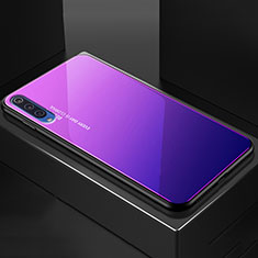 Silikon Schutzhülle Rahmen Tasche Hülle Spiegel Farbverlauf Regenbogen für Xiaomi Mi A3 Lite Violett