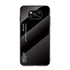 Silikon Schutzhülle Rahmen Tasche Hülle Spiegel Farbverlauf Regenbogen für Xiaomi Poco X3 NFC Schwarz