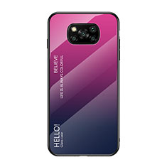 Silikon Schutzhülle Rahmen Tasche Hülle Spiegel Farbverlauf Regenbogen für Xiaomi Poco X3 Pro Pink