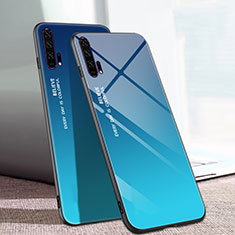 Silikon Schutzhülle Rahmen Tasche Hülle Spiegel Farbverlauf Regenbogen H01 für Huawei Honor 20 Pro Blau