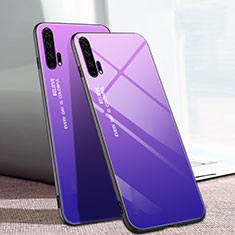 Silikon Schutzhülle Rahmen Tasche Hülle Spiegel Farbverlauf Regenbogen H01 für Huawei Honor 20 Pro Violett