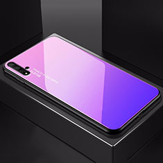Silikon Schutzhülle Rahmen Tasche Hülle Spiegel Farbverlauf Regenbogen H01 für Huawei Honor 20 Rosa