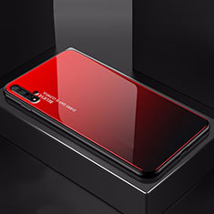 Silikon Schutzhülle Rahmen Tasche Hülle Spiegel Farbverlauf Regenbogen H01 für Huawei Honor 20 Rot