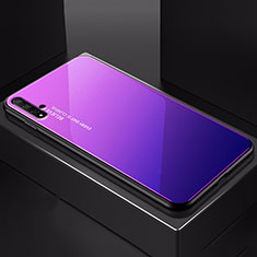 Silikon Schutzhülle Rahmen Tasche Hülle Spiegel Farbverlauf Regenbogen H01 für Huawei Honor 20 Violett