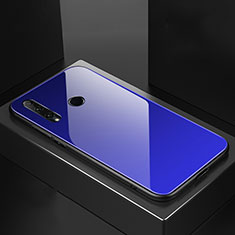 Silikon Schutzhülle Rahmen Tasche Hülle Spiegel Farbverlauf Regenbogen H01 für Huawei Honor 20i Blau
