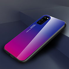 Silikon Schutzhülle Rahmen Tasche Hülle Spiegel Farbverlauf Regenbogen H01 für Huawei Honor V30 5G Pink