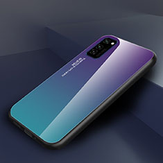 Silikon Schutzhülle Rahmen Tasche Hülle Spiegel Farbverlauf Regenbogen H01 für Huawei Honor V30 5G Violett