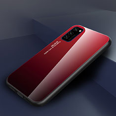 Silikon Schutzhülle Rahmen Tasche Hülle Spiegel Farbverlauf Regenbogen H01 für Huawei Honor V30 Pro 5G Rot