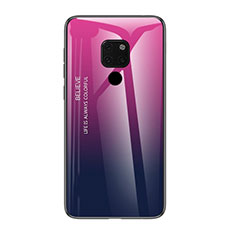Silikon Schutzhülle Rahmen Tasche Hülle Spiegel Farbverlauf Regenbogen H01 für Huawei Mate 20 X 5G Pink