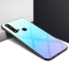 Silikon Schutzhülle Rahmen Tasche Hülle Spiegel Farbverlauf Regenbogen H01 für Huawei Nova 5i Hellblau