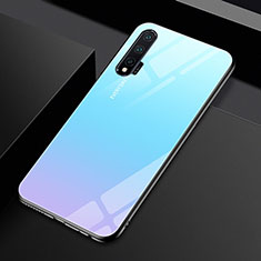 Silikon Schutzhülle Rahmen Tasche Hülle Spiegel Farbverlauf Regenbogen H01 für Huawei Nova 6 Hellblau