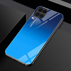 Silikon Schutzhülle Rahmen Tasche Hülle Spiegel Farbverlauf Regenbogen H01 für Huawei Nova 6 SE Blau