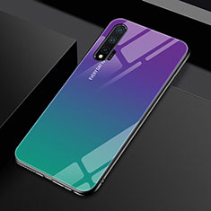 Silikon Schutzhülle Rahmen Tasche Hülle Spiegel Farbverlauf Regenbogen H01 für Huawei Nova 6 Violett