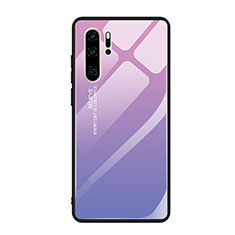 Silikon Schutzhülle Rahmen Tasche Hülle Spiegel Farbverlauf Regenbogen H01 für Huawei P30 Pro Violett