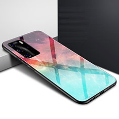 Silikon Schutzhülle Rahmen Tasche Hülle Spiegel Farbverlauf Regenbogen H01 für Huawei P40 Pro Plusfarbig