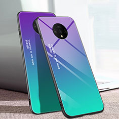 Silikon Schutzhülle Rahmen Tasche Hülle Spiegel Farbverlauf Regenbogen H01 für OnePlus 7T Grün