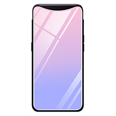 Silikon Schutzhülle Rahmen Tasche Hülle Spiegel Farbverlauf Regenbogen H01 für Oppo Find X Rosa